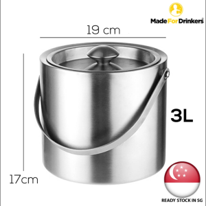 3L Large Double Wall Stainless Steel Ice Bucket - Insulation with Lid Handle for Wine Champagne Bar Ktv Double Layer Ice Bucket Stainless Steel Champagne Ice Bowl Double Layer Vacuum Cooler Stainless Steel Ice Bucket Ice Box with Lid Made for Drinkers