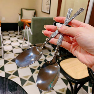 C.B.【Ready in Stock】 1Pc Stainless Steel Spoon Silver Creativity Long Handle Tablespoon Good Look Soup Scoop Tableware
