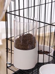 MEOW Pet Food Bowl Hang Stationary Dog Cat Cage Feeder Bowls Dogs Hanging Puppy Rabbit External Kitten Makanan Minuman