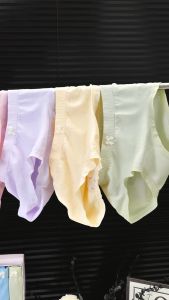 5pcs/set Lavender bottom crotch mid-waist panties comfortable seamless hip-lifting briefs womens panties