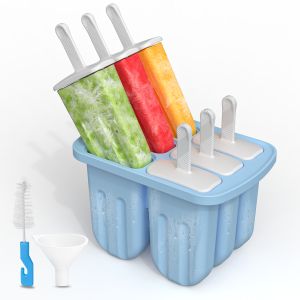Silicone Popsicle Mold 6 Cavity Popsicles Molds Silicone Popsicle Maker Mold Ice Pop Mold Frozen Juice Milk Ice Cream Make Tools