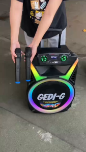 ลำโพงบลูทูธ รุ่น GD-1506 ดอกลำโพง15นิ้ว ฟรีไมค์ลอย2ตัว/รีโมท1ตัว รองรับ AUX TF USB เสียบไมค์สายเพิ่มได้2ตัว เสียงเบสแน่น ปิดไฟLEDได้ ตัวใหญ่สะใจ!!!! ลำโพงบลูทูธ รุ่น GD-1506 ดอกลำโพง15นิ้ว ฟรีไมค์ลอย2ตัว/รีโมท1ตัว รองรับ AUX TF USB