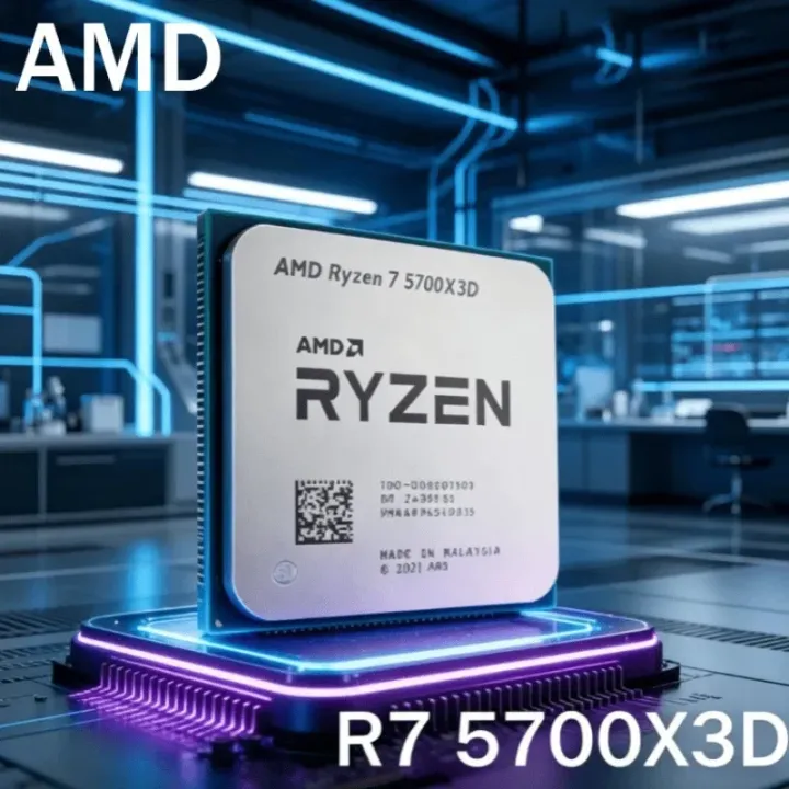 AMD | AMD Ryzen 7 5700X3D R7 5700X3D 5000 Series Desktop Gaming CPU Processor 8 Cores 16 Threads 3GHz Up to 4.1GHz 96MB AM4 DDR4 105W