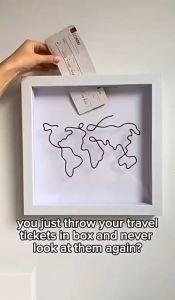 MY Adventure Archive Box Ticket Shadow Box With Slot Travel Shadow Box For Keepsakes Ticket Souvenir Travel Shadow