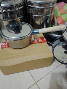 panci mie rebus masak air tutup stenlis gagang kayu
