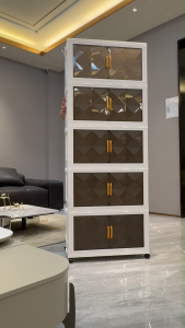 Foldable Plastic Wardrobe With Wheel Multi-Layer Storage Box  for Kitchen Grocery Durabox Cabinet