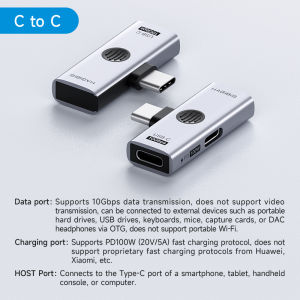 Hagibis | Hagibis Dual USB C Adapter 1 in 2 Out Splitter with 100W Charging Port USB C to Headphone OTG Converter for iPad iPhone Macbook