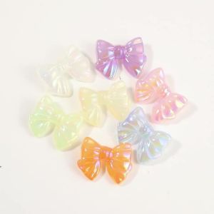 10Pcs 37×29mm Acrylic Bow Beads Jelly Colored Large Hole Loose Beads For DIY Handmade Headband Earrings Jewelry Accessories
