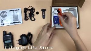 【2pcs】 Official Original Mini Walkie Talkie BF-T1 UHF 400-470MHz 1W 20CH Ham FM Two-way Radio With Earpiece & programming cable