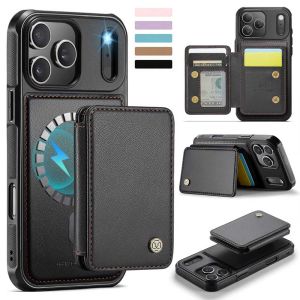 Detachable Magnetic Wallet Phone Case For iPhone 18 Pro Max 17 16 15 14 Luxury PU Leather Flip Card Holder Cover Shockproof Support Magnetic Wireless Charging