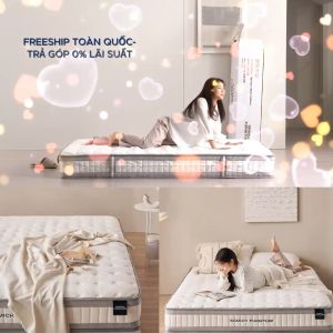 Nệm lò xo túi cao 26cm REST DEEP BASIC SAMICK FURITURE Hàn Quốc - Nâng đỡ cơ thể