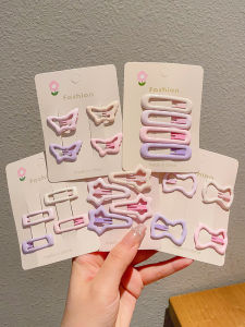 Cute Pink Bows Barrettes Female Side Forehead Shredded Hair Bangs Clip Hairpin Kids Small BB Clip Does Not Hurt Hair