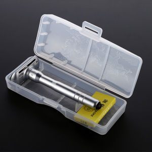 Dao Cạo Râu An Toàn Bằng Tay Dành Cho Nam Giới Máy Cạo Râu 5 Lưỡi Có Thể Điều Chỉnh Độ Sắc Nét Từ 1-8 Với Hệ Thống Thay Thế Một Nút Và Hộp Đựng Du Lịch