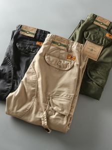 Amekaji American Retro Tooling Style Spring Men Popular Loose Straight-leg Stylish Pocket Casual Pants Tide