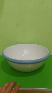 Thau sứ chậu sứ trắng viền xanh lớn