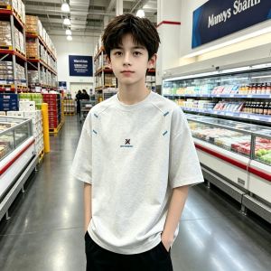 Washed Embroidered Short Sleeve Tshirt for Boys