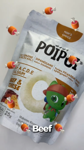 PoiPoi Snack Rasa Beef & Cheese 25 Gr Snack Camilan Bayi Sehat 1+ Tahun Tanpa MSG Kaya Vitamin