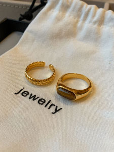 CAFFTI | Natural Tigers Eye Antique Gold Style Finger Ring