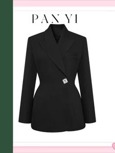 Elegant Crystal Buttoned Slim Fit Spring Blazer