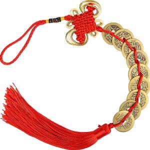 DINGFENGGE | Brass Five Emperors Coins Decorative Charm