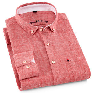 Áo Sơ Mi Nam Chất Liệu Cotton Linen Trơn Màu Tay Dài Phong Cách Anh Lịch Lãm Thời Trang Công Sở Hợp Xu Hướng Mặc Được Quanh Năm