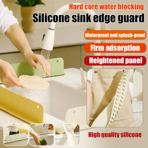 【Silicone Material】Splash Guards for Sinks Washing Basin Waterproof Platekitchen Sink Countertop Edge Waterproof Stripsilicone Waterproof Plate 洗手池防溅水挡板