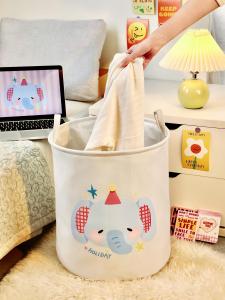 Foldable Cartoon Laundry Basket Cute Home Use Dirty Clothes Storage Bucket Dolls Organizer High Aesthetic Value Washing Basket