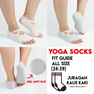 Kaos Kaki Yoga Balet Anti Slip 5 Jari Pendek Mata Kaki Wanita Socks