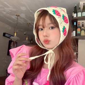 Knitted Badana Handmade Triangular Towel Sweet Crochet Turban Artistic Headscarf Women Headband