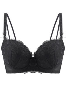 Vintage Embroidered Cross Back Strapless Bra Large Size Thin Cotton Sports Bra with Three Rows of Buckles for Young Women