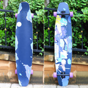 Sugar Coating Long Board Professional Skateboard Street Brush Walking Flat Flower Beginner Dance Board BOYS and GIRLS Novice Dragee Flat Flower Board