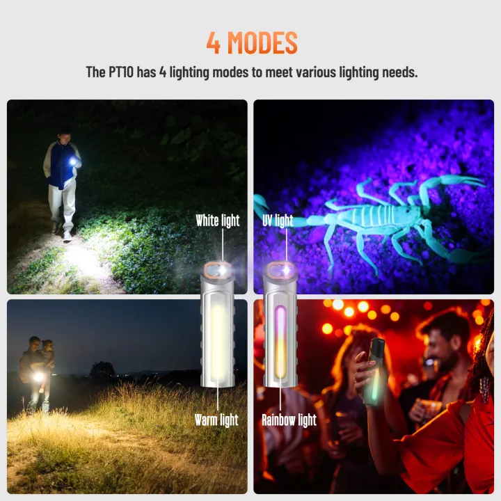 NICRON%20PT10%20Rechargeable%20Flashlight,%201000%20Lumens%20EDC%20Flat%20Flashlight%20with%2090%C2%B0%20Rotatable%20Head%20and%20Strong%20Magnet,%204%20Modes%20White/UV/Warm/RGB,%20IPX4%20Waterproof,%20Hands%20Free%20Flashlight%20for%20Camping,%20Emergency%20-%20Image%209