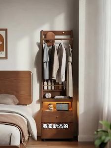 DONGMU | Storage Coat Rack End Table Wooden