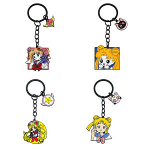 Bandai | Anime Sailor Moon Girl Key Ring Fashion Keychain for Motorcycles Students Bags Backpacks Key Holder Gifts