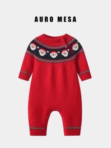 ชุดเดรสคลุมท่อนบนถักคอตตอนสีแดงสดสำหรับเด็กวัยเตาะแตะและเด็กเล็ก เสื้อคลุมแบบสวมหัวลายคริสต์มาส เสื้อคลุมแบบสวมหัวสำหรับเด็กผู้ชายและเด็กผู้หญิง