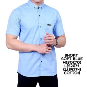 kemeja polos soft blue biru muda lengan panjang| kemeja kasual