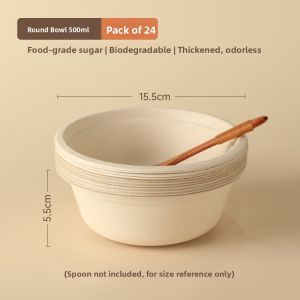 CHAHUA | Disposable Degradable Food-Grade Thickened Paper Bowls
