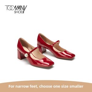 Toomanyshoes | Chunky Heel Mary Jane Wedding Shoes