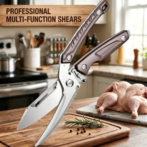 plys | Heavy Duty Professional Kitchen Scissors Multipurpose Cooking Shears for Chicken Bones Meat Vegetables & Herbs