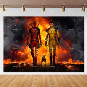 Beast Kingdom | Superhero Deadpool Backdrop Boys Birthday Decorations Party Supplies Baby Shower Banner Photo Props Wolverine Boys Favor Gifts