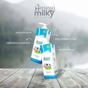 Hanasui Milky BPOM Hanbody Lotion 240ml 0ri Pemutih Pencerah Kulit Susu Sapi Henbody Losion Pelembab Hand body Putih Glowing 240 ml Kemasan Unik kotak Murah Termurah