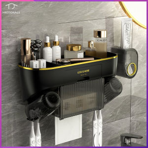 ห้องน้ำหมัด มัลติฟรี ฟังก์ชั่ชั้นวางแปรงสีฟันระบายน้ำเก็บฝุ่นติดผนังบีบอุปกรณ์ยาสีฟัน