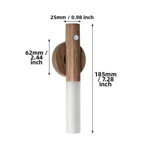 Parkson | Đèn Cảm Biến Thông Minh LED Có Sạc Từ Tính Giả Gỗ Vân Gỗ Đèn Ngủ Treo Tường Cạnh Giường Ngủ Chiếu Sáng Xung Quanh Khẩn Cấp