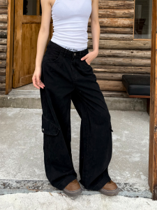 Don Cry Mens Vintage Workwear Pants Wide Leg Straight Cut Casual Trousers Cotton Retro Style Comfortable Loose Fit Jeans