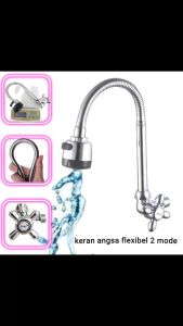 Kran Air Angsa Fleksibel 2 Mode - Kran Cuci Piring Angsa - Kran Sink Dapur Drat 1/2 Inc kran