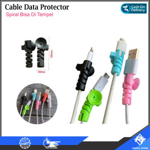 Pelindung Kabel Spiral Ujung Kabel Charger Bisa Ditempel di Dinding