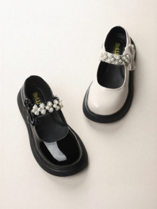 Belle | Black Spring New Princess Mary Jane Flats