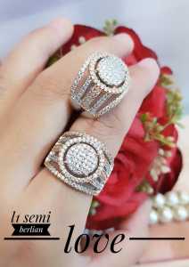 Xuping Cincin Semi Berlian Mewah Lapis Emas Terbaru Import 0119aa