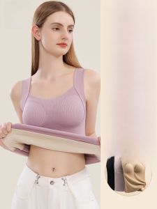 MiiOW | เสื้อกั๊กผ้าขนสัตว์ขนแกะอบอุ่นสำหรับผู้หญิงในฤดูหนาว สายเดี่ยว พร้อมแผ่นเสริมหน้าอก ชุดชั้นใน เสื้อชั้นในทรงเข้ารูป