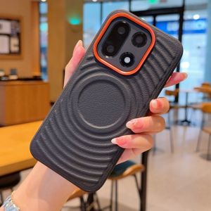 Wave Texture Case For OnePlus 15T 15R 15 13R 13 13S 13T Ace 5 Pro Turbo 6 6V Magnetic Cover with Metal Camera Frame Protection